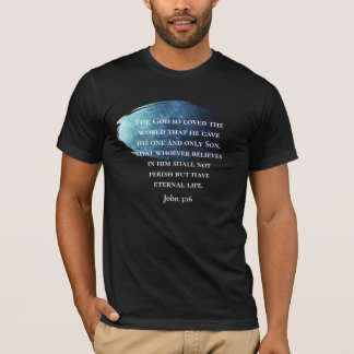 Anpassad Modern Nebula Johannes 3:16 Bibelvers T Shirt