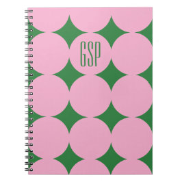 Anpassad Modern Prick Monogram, Personlig Rosa Anteckningsbok