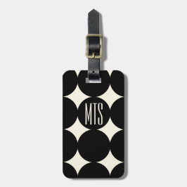 Anpassad Modern Punkt-monogram, Personlig Blå Bagagebricka