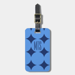 Anpassad Modern Punktmonogram, Personlig Blå Bagagebricka