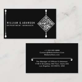 Anpassad Modern QR-kod | Professionell Enkel Svart Visitkort