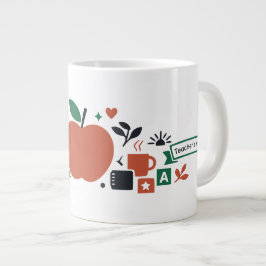 Anpassad Modern Scandi-Chic Lärar Apple Konst Jumbo Mugg