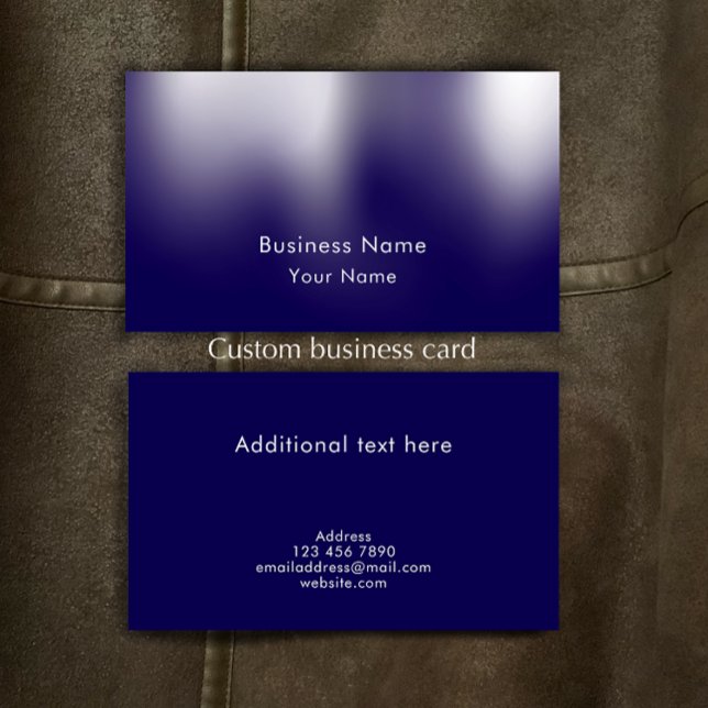Anpassad Modern Stilren Blå Personlig Visitkort (Customize this modern blue and white business card. Add your own words. Unique original design.
)