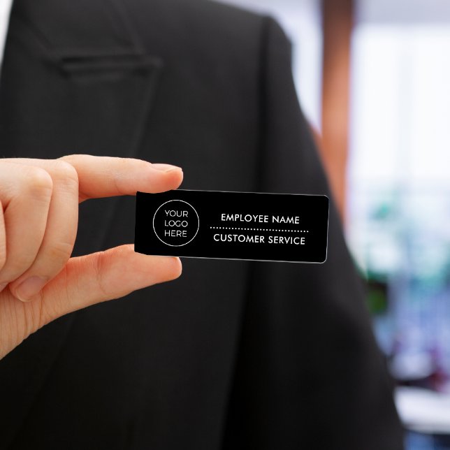 Anpassad Modern Svart Logotyp Namnbricka (Skapare uppladdad)