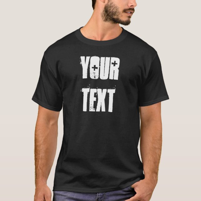 Anpassad Modern Trendig Distressed Text Elegant T Shirt (Framsida)