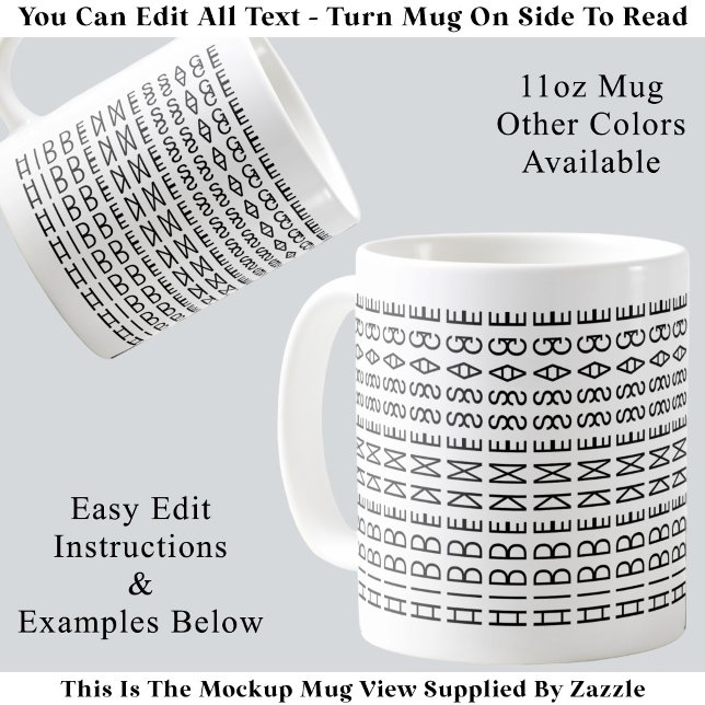 Anpassad Modern Typsnitts Optisk Illusion Text Bl Kaffemugg (Skapare uppladdad)