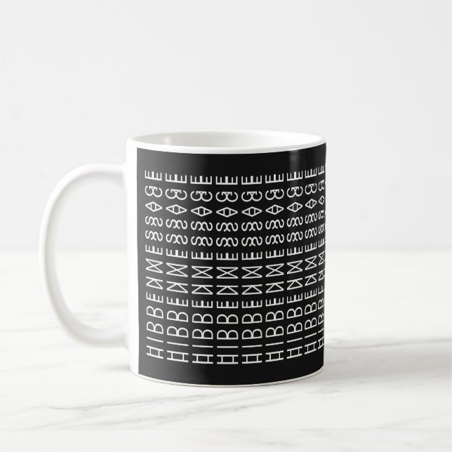 Anpassad Modern Typsnitts Optisk Illusion Text Sva Kaffemugg (Vänster)