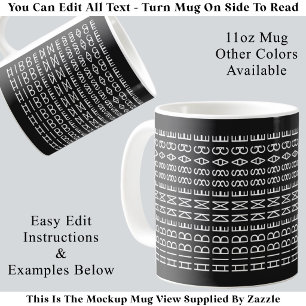Anpassad Modern Typsnitts Optisk Illusion Text Sva Kaffemugg