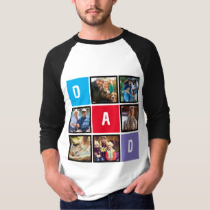 Anpassad Modern Typsnittsdesign Pappa Fotokollage T Shirt