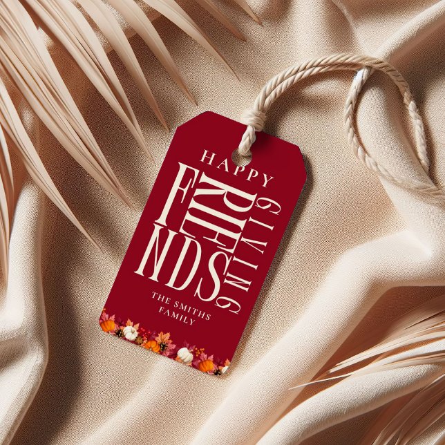 Anpassad Modern Vännerstafett Höst Elegant Tacksäg Presentetikett (Skapare uppladdad)