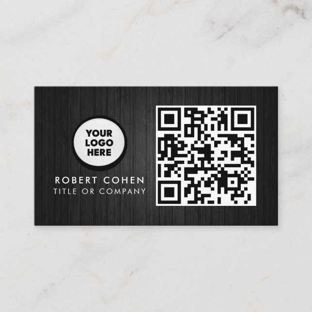 Anpassad modern visitkort med logotyp och QR-kod  (Framsida)