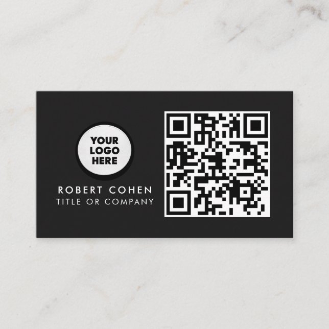 Anpassad modern visitkort med logotyp och QR-kod  (Framsida)