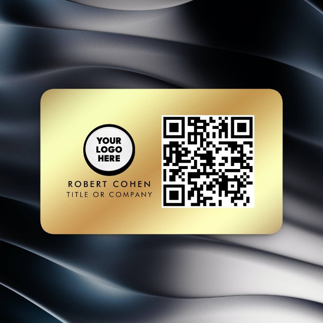 Anpassad modern visitkort med logotyp och QR-kod  (Skapare uppladdad)