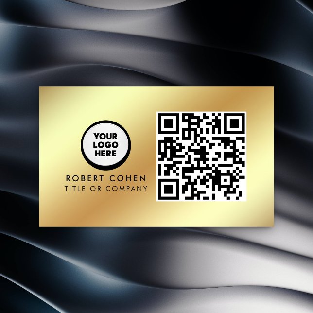 Anpassad modern visitkort med logotyp och QR-kod  (Skapare uppladdad)