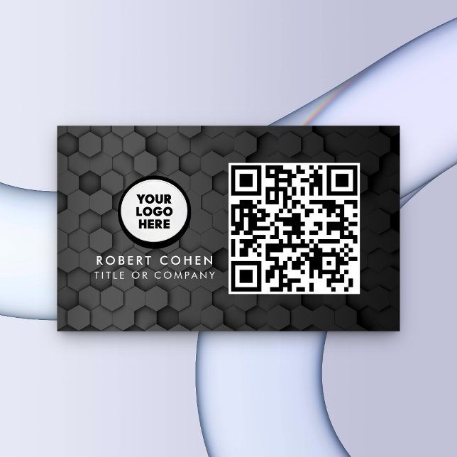 Anpassad modern visitkort med logotyp och QR-kod  (Skapare uppladdad)