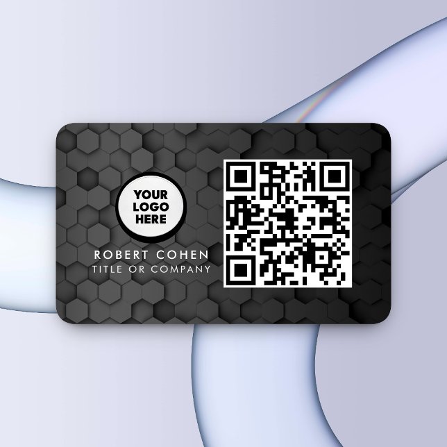 Anpassad modern visitkort med logotyp och QR-kod  (Skapare uppladdad)
