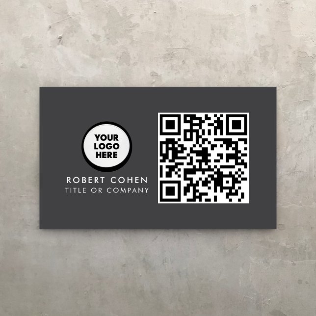 Anpassad modern visitkort med logotyp och QR-kod  (Skapare uppladdad)