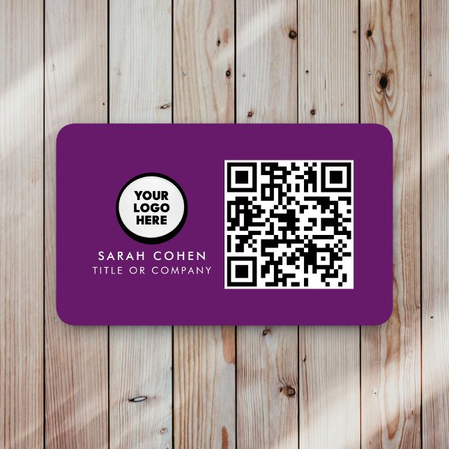 Anpassad modern visitkort med logotyp och QR-kod  (Skapare uppladdad)