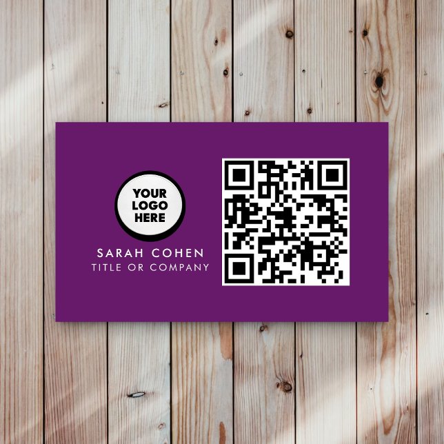 Anpassad modern visitkort med logotyp och QR-kod  (Skapare uppladdad)