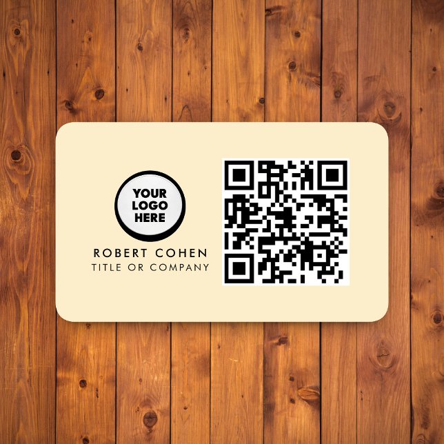 Anpassad modern visitkort med logotyp och QR-kod  (Skapare uppladdad)