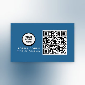 Anpassad modern visitkort med logotyp och QR-kod