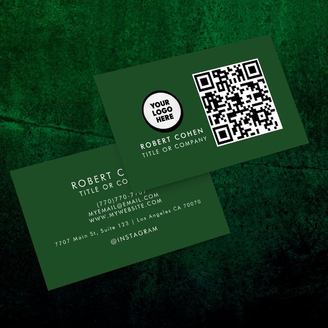 Anpassad modern visitkort med logotyp och QR-kod  (Skapare uppladdad)