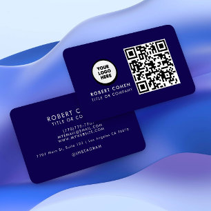 Anpassad modern visitkort med logotyp och QR-kod