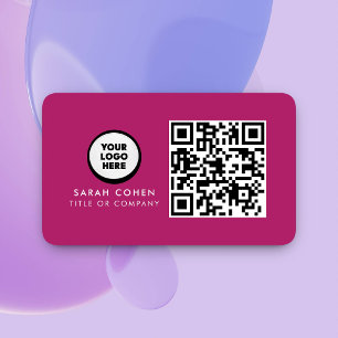 Anpassad modern visitkort med logotyp och QR-kod