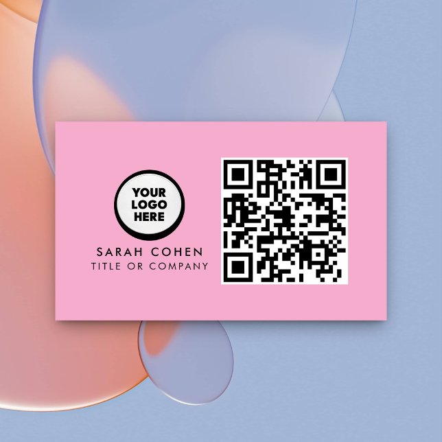 Anpassad modern visitkort med logotyp och QR-kod  (Skapare uppladdad)