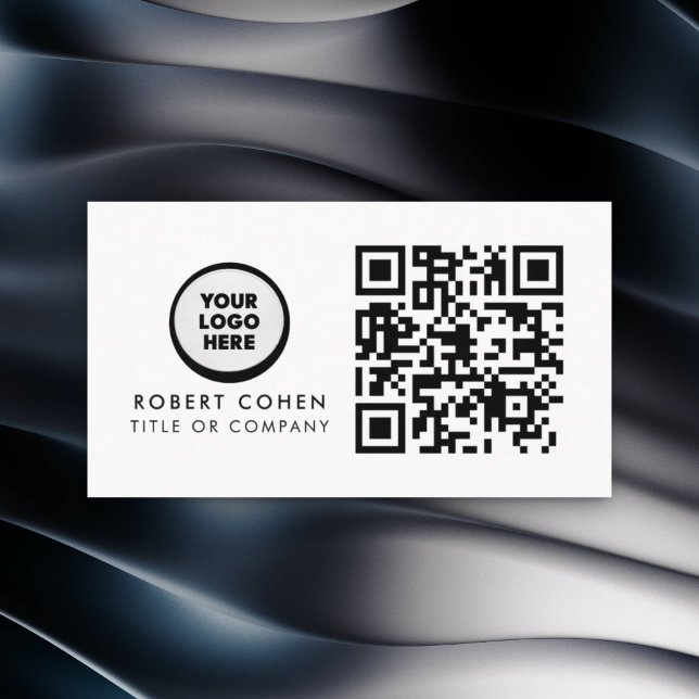 Anpassad modern visitkort med logotyp och QR-kod  (Skapare uppladdad)