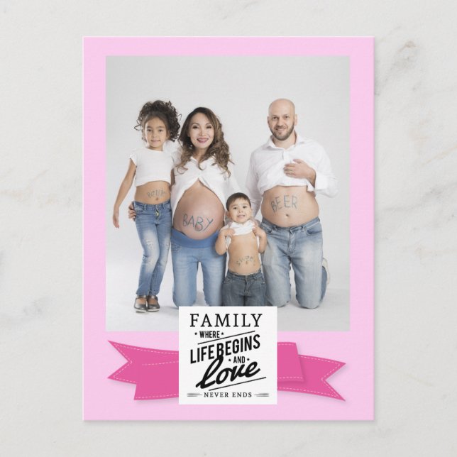 Anpassad modernt citat familj söt vykort med foto (Framsida)