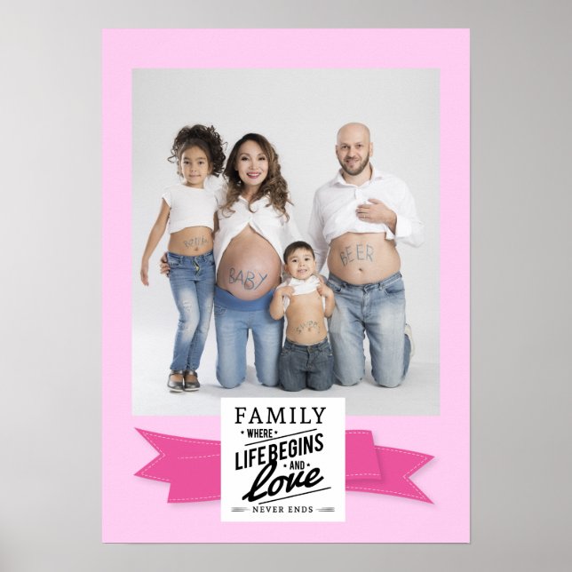 Anpassad modernt citat familjeaffisch med eget fot poster (Framsidan)