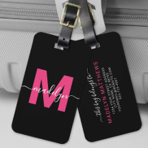 Anpassad Modernt Flickaktigt Rosa Monogram Namn
