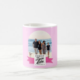 Anpassad modernt foto familjeband kärlek citat kaffemugg