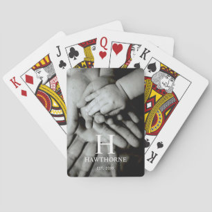 Anpassad Modernt Monogram Hela Foto Casinokort