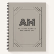 Anpassad monogram askgrafit & taupe minimalism