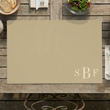 Anpassad Monogram Beige Tyst Lyx Japandi Matsal