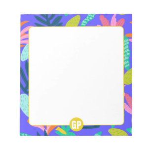 Anpassad monogram blå söt snygg Notepad Anteckningsblock