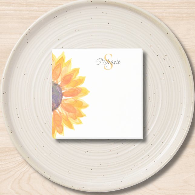 Anpassad Monogram Blomma Post-it Block (Skapare uppladdad)