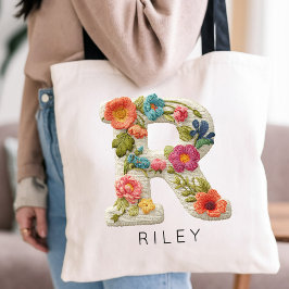 Anpassad monogram blommig falsk mor faster mors da tygkasse