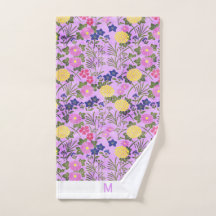Anpassad monogram blomstergrej trendig söt rosa ba