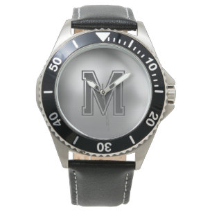 Anpassad monogram borstad metall cool armbandsur