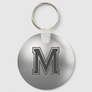 Anpassad monogram borstad metall cool nyckelring