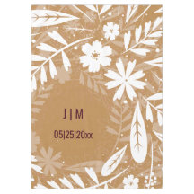 Anpassad monogram brun och vit bladduk