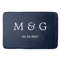 Anpassad Monogram Datum Marinblå Stilfull