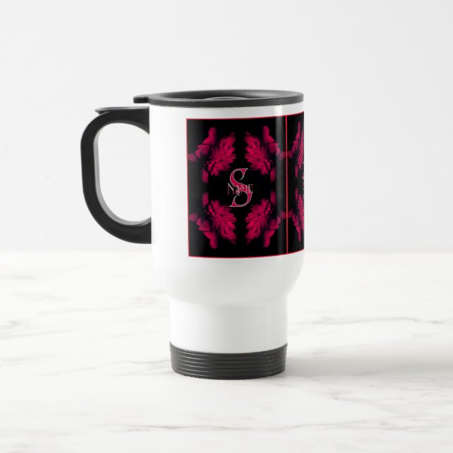 Anpassad Monogram Din Initial Namn Pion Floral Kon Resemugg (Vänster)