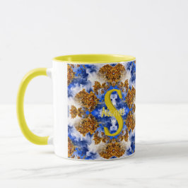 Anpassad Monogram Ditt Initial Namn Färgrik Konst Mugg