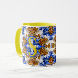 Anpassad Monogram Ditt Initial Namn Färgrik Konst Mugg