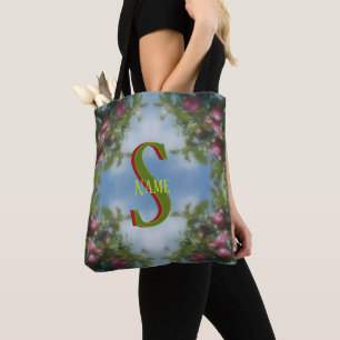 Anpassad Monogram Ditt Initial Namn Röda Äpplen Ko Tygkasse