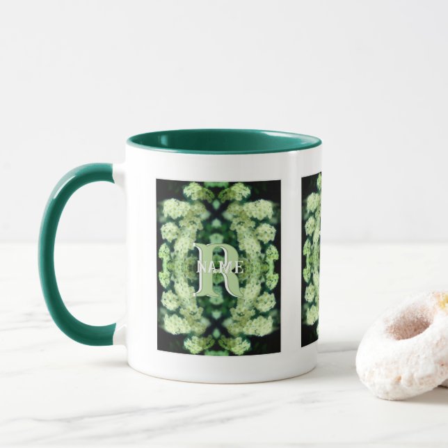 Anpassad Monogram Ditt Initial Namn Vilda Rosor Mugg (Med munk)